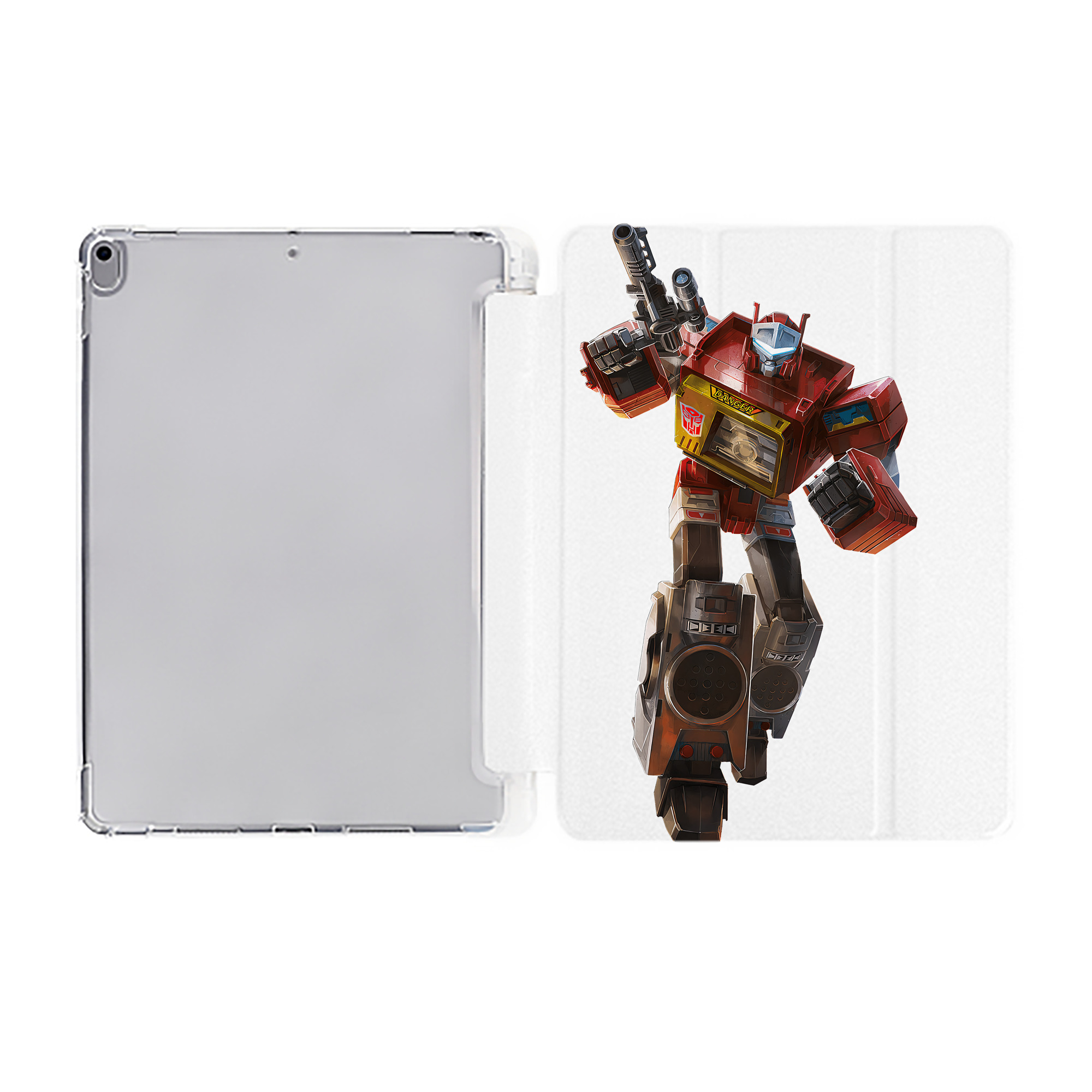 （画像用） Transformers トランスフォーマー IPad ケース ペン収納付き 三つ折りスタンド PUレザー×シリコン 対応機種9.5/10.5/10.9インチ